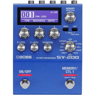 Boss PEDAL DE EFECTOS DE SINTETIZADOR – Avanzada tecnología de sintetizador de guitarra polifónico en un pedal optimizado de la serie 200 para guitarra o bajo – E/S MIDI completas Boss PEDAL DE EFECTOS DE SINTETIZADOR – Avanzada tecnología de sintetizador de guitarra polifónico en un pedal optimizado de la serie 200 para guitarra o bajo – E/S MIDI completas