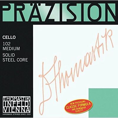 Thomastik-Infeld Thomastik Cuerda para Violonchelo 4/4 Precisión cuerda Re núcleo sólido de acero entorchado acero cromado, medio Thomastik-Infeld Thomastik Cuerda para Violonchelo 4/4 Precisión cuerda Re núcleo sólido de acero entorchado acero cromado, medio