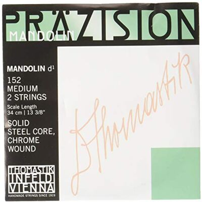 Thomastik-Infeld Thomastik Cuerda Re medio (1 par) acero pulido con entorchado plano para Mandolina Präzision/Precisión juego 154 medio Thomastik-Infeld Thomastik Cuerda Re medio (1 par) acero pulido con entorchado plano para Mandolina Präzision/Precisión juego 154 medio