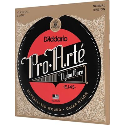 D'Addario Cuerdas Guitarra Española Pro-Arte, cuerdas de nailon para guitarra clásica, tensión normal D'Addario Cuerdas Guitarra Española Pro-Arte, cuerdas de nailon para guitarra clásica, tensión normal