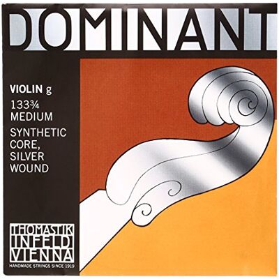 Thomastik-Infeld Dominant cuerda de violín Sol 3/4 – cuerda individual (133 3/4), núcleo sintético, entorchado de plata, tensión media Thomastik-Infeld Dominant cuerda de violín Sol 3/4 – cuerda individual (133 3/4), núcleo sintético, entorchado de plata, tensión media