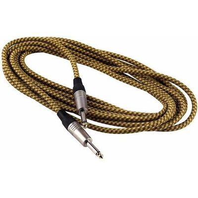 Warwick RockCable Instrument Cable (braided) straight straight 20Ft, gold Warwick RockCable Instrument Cable (braided) straight straight 20Ft, gold