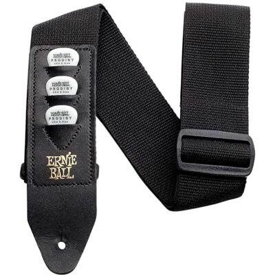 Ernie Ball Correa para guitarra con portapúas, color negro Ernie Ball Correa para guitarra con portapúas, color negro