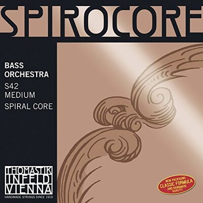 Thomastik-Infeld Thomastik Cuerda para Contrabajo 3/4 Spirocore cuerda Sol núcleo flexible en espiral, entorchado cromo, afinación para orquesta, medio Thomastik-Infeld Thomastik Cuerda para Contrabajo 3/4 Spirocore cuerda Sol núcleo flexible en espiral, entorchado cromo, afinación para orquesta, medio