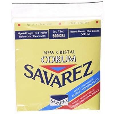 Savarez Cuerdas para Guitarra Clásica New Cristal Corum juego 500CRJ Tensión estandard-alta, rojo-azul Savarez Cuerdas para Guitarra Clásica New Cristal Corum juego 500CRJ Tensión estandard-alta, rojo-azul