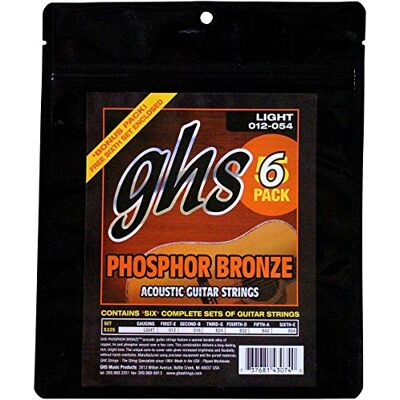 GHS Strings GHS S325 – 5 12 – 54 Set de bronce fósforo cuerdas para guitarra acústica de luz (6 unidades) GHS Strings GHS S325 – 5 12 – 54 Set de bronce fósforo cuerdas para guitarra acústica de luz (6 unidades)