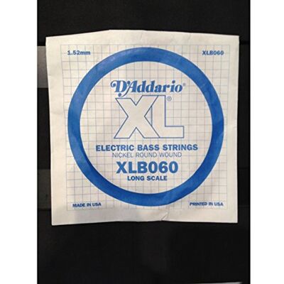 D'Addario .060 Long Scale Nickel Wound Single String for Bass Guitar D'Addario .060 Long Scale Nickel Wound Single String for Bass Guitar