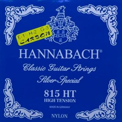 Hannabach cuerdas para guitarra clásica Serie 815 High Tension Silver Special Carbon Juego 815HTC Hannabach cuerdas para guitarra clásica Serie 815 High Tension Silver Special Carbon Juego 815HTC