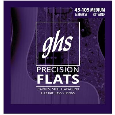 GHS Strings GHS Stainless Steel Precision Flatwound 45-105 GHS Strings GHS Stainless Steel Precision Flatwound 45-105