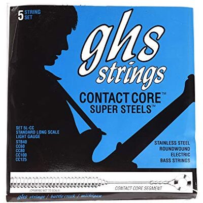 GHS Strings 5 string Light Contact Core Super Steels (Standard Long Scale) GHS Strings 5 string Light Contact Core Super Steels (Standard Long Scale)