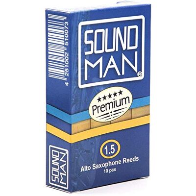 soundman 10 ® Cañas de Lengüeta para Saxofón Alto Fine Saxophone Reeds (Dureza: 1,5) soundman 10 ® Cañas de Lengüeta para Saxofón Alto Fine Saxophone Reeds (Dureza: 1,5)