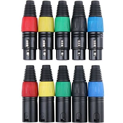 Pronomic XFXMPLUG Color XLR Conector hembra/macho 2x 5 unidades Pronomic XFXMPLUG Color XLR Conector hembra/macho 2x 5 unidades