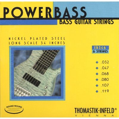 Thomastik-Infeld Thomastik Cuerdas para Bajo Eléctrico Power Bass Magnecore entorchado redondo núcleo hexagonal juego 6 cuerdas escala larga 34 Thomastik-Infeld Thomastik Cuerdas para Bajo Eléctrico Power Bass Magnecore entorchado redondo núcleo hexagonal juego 6 cuerdas escala larga 34