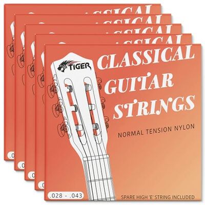 Tiger Juego de cuerdas para guitarra clásica (5 unidades) Tiger Juego de cuerdas para guitarra clásica (5 unidades)