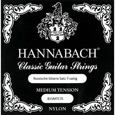 Hannabach Cuerdas para guitarra clásica Serie 815 Tensión Media para guitarra rusa, escala 640-660 mm, juego de 7 cuerdas 815MTC7S Hannabach Cuerdas para guitarra clásica Serie 815 Tensión Media para guitarra rusa, escala 640-660 mm, juego de 7 cuerdas 815MTC7S