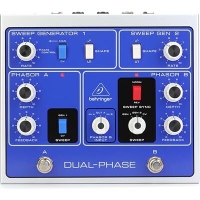 Behringer Dual Analog Phase Shifter Pedal with 12 Opto-Couplers, External 9–12V DC Power Required (Not Included) Behringer Dual Analog Phase Shifter Pedal with 12 Opto-Couplers, External 9–12V DC Power Required (Not Included)