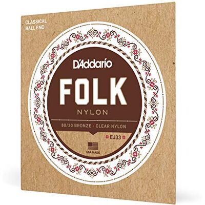 D'Addario Cuerdas Clásicas Folk Nylon , Ball End, Clear D'Addario Cuerdas Clásicas Folk Nylon , Ball End, Clear
