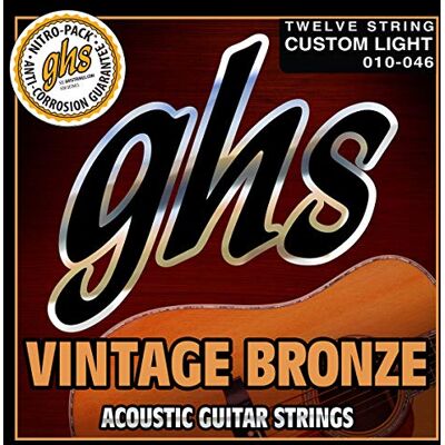 GHS Strings GHS VN12CL 10-46 Luz Custom Vintage Bronce 12-String Set GHS Strings GHS VN12CL 10-46 Luz Custom Vintage Bronce 12-String Set