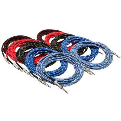Hosa , Cloth Guitar Cable, Straight to Same, 18 ft, Assorted Colors, 10 pc Hosa , Cloth Guitar Cable, Straight to Same, 18 ft, Assorted Colors, 10 pc