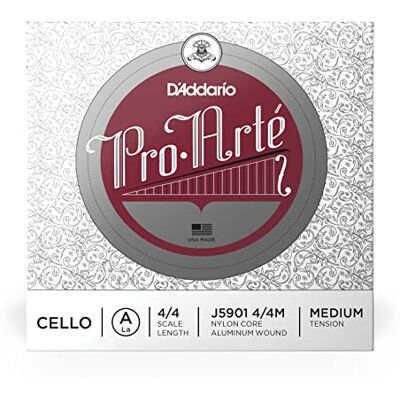 D'Addario Pro-Arte 4/4 Scale Medium Tension Single A String for Cello D'Addario Pro-Arte 4/4 Scale Medium Tension Single A String for Cello