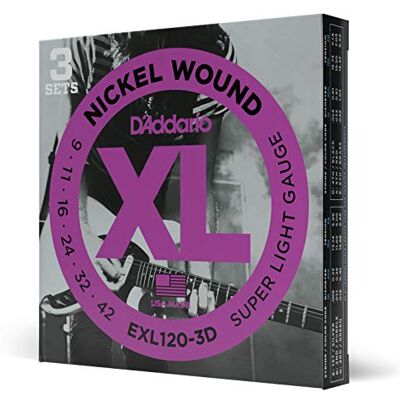 D'Addario XL Nickel Cuerdas Guitarra 09-42, 3 Juegos Cuerdas XL Nickel para guitarra eléctrica con tono brillante, entonación precisa, gran durabilidad y tacto uniforme. D'Addario XL Nickel Cuerdas Guitarra 09-42, 3 Juegos Cuerdas XL Nickel para guitarra eléctrica con tono brillante, entonación precisa, gran durabilidad y tacto uniforme.