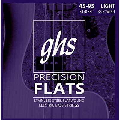 GHS Strings GHS Cuerdas mediana escala, 4 cuerdas Bass precisión pisos, acero inoxidable Flatwound, 35,5 "bobinado, luz (.045-.095) GHS Strings GHS Cuerdas mediana escala, 4 cuerdas Bass precisión pisos, acero inoxidable Flatwound, 35,5 "bobinado, luz (.045-.095)