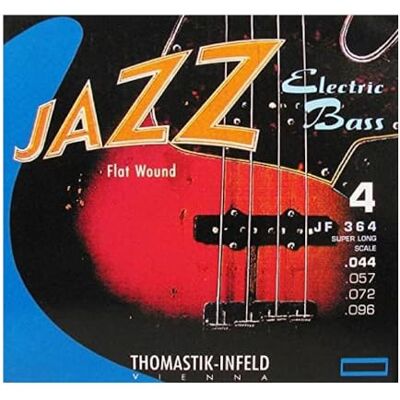 Thomastik-Infeld Flat Wound Bajo eléctrico Juego de 4 cuerdas Jazz Bass Escala súper larga 36", calibres .044 .057 .072 .096 Thomastik-Infeld Flat Wound Bajo eléctrico Juego de 4 cuerdas Jazz Bass Escala súper larga 36", calibres .044 .057 .072 .096