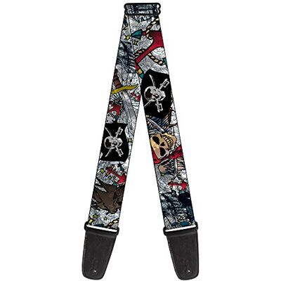 Buckle-Down Correa para guitarra con hebilla, para hombres muertos, no hay pelusas, color blanco, 5,08 cm de ancho y 73,66 cm de largo Buckle-Down Correa para guitarra con hebilla, para hombres muertos, no hay pelusas, color blanco, 5,08 cm de ancho y 73,66 cm de largo
