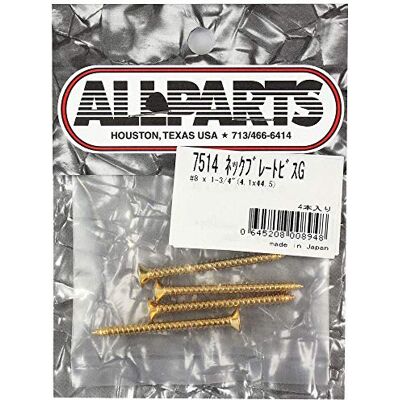 Allparts ' GS 0005 – 002 "Tornillos para placa de cuello y pequeñas piezas de repuesto para E Guitarra de Oro Allparts ' GS 0005 – 002 "Tornillos para placa de cuello y pequeñas piezas de repuesto para E Guitarra de Oro