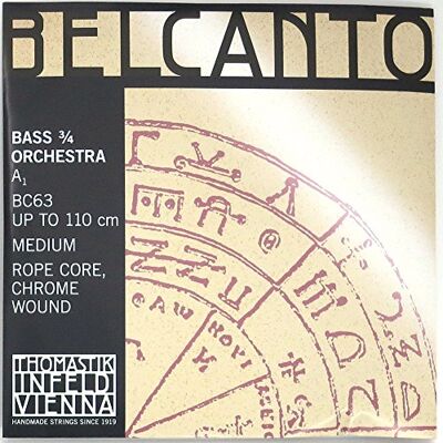 Thomastik-Infeld Thomastik cuerda para Contrabajo 3/4 Belcanto cuerda La núcleo de cable de acero, entorchado cromo, afinación orquesta, medio Thomastik-Infeld Thomastik cuerda para Contrabajo 3/4 Belcanto cuerda La núcleo de cable de acero, entorchado cromo, afinación orquesta, medio