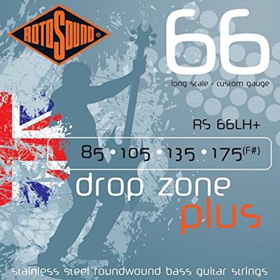 Rotosound Cuerdas para bajo eléctrico SWING 66 STAINLESS SETS 4-Cuerdas DROPZONE+ Acero inoxidable Custom 85-175 Rotosound Cuerdas para bajo eléctrico SWING 66 STAINLESS SETS 4-Cuerdas DROPZONE+ Acero inoxidable Custom 85-175