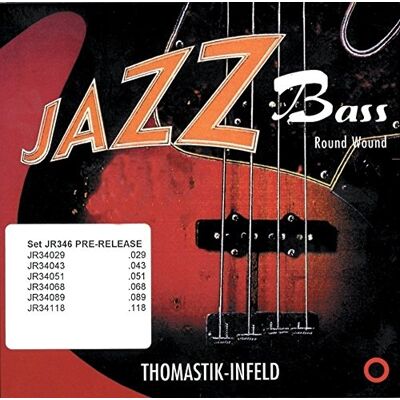 Thomastik-Infeld Thomastik cuerda Re .056 núcleo redondo de acero, entorchado redondo de níquel escala corta 32" para bajo eléctrico Jazz juego JR324 Thomastik-Infeld Thomastik cuerda Re .056 núcleo redondo de acero, entorchado redondo de níquel escala corta 32" para bajo eléctrico Jazz juego JR324