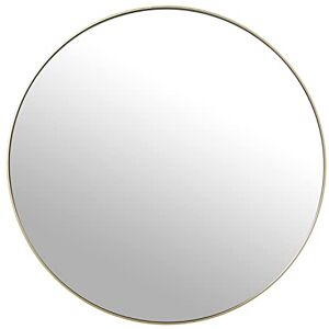 DRW Espejo de Pared Redondo de Metal y Trasera Madera DM en Dorado 80x1,5cm, INT. 78,5c DRW Espejo de Pared Redondo de Metal y Trasera Madera DM en Dorado 80x1,5cm, INT. 78,5c