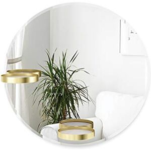 Umbra Perch espejo redondo de pared de 61 cm con dos repisas, Dorado Umbra Perch espejo redondo de pared de 61 cm con dos repisas, Dorado