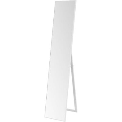 LOLAhome Espejo de pie de Cuerpo Entero con Marco Blanco de 151x31 cm Soporte plegable. Marco estrecho. Ideal para vestidor, dormitorio y entrada. Diseño moderno y estable. LOLAhome Espejo de pie de Cuerpo Entero con Marco Blanco de 151x31 cm Soporte plegable. Marco estrecho. Ideal para vestidor, dormitorio y entrada. Diseño moderno y estable.