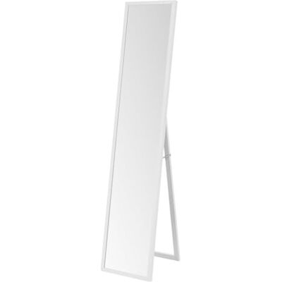 LOLAhome Espejo de pie de cuerpo entero con marco de madera blanco de 153x33 cm Soporte plegable. Ideal para vestidor, dormitorio y entrada. Diseño moderno y estable. LOLAhome Espejo de pie de cuerpo entero con marco de madera blanco de 153x33 cm Soporte plegable. Ideal para vestidor, dormitorio y entrada. Diseño moderno y estable.