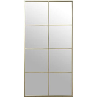 DRW Espejo de Pared Rectangular de Ventana en Metal Dorado 80x2x160cm DRW Espejo de Pared Rectangular de Ventana en Metal Dorado 80x2x160cm