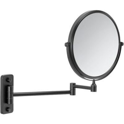 Gedy Gaia Espejo de Aumento, Espejo Maquillaje de Pared, 2 Caras, 3X, Extensible, Negro Mate, Acero INOX y Cristal, 23-26 x 2-29,5 x 30 Gedy Gaia Espejo de Aumento, Espejo Maquillaje de Pared, 2 Caras, 3X, Extensible, Negro Mate, Acero INOX y Cristal, 23-26 x 2-29,5 x 30