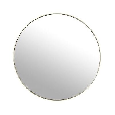 DRW Espejo de Pared Redondo de Metal en Dorado 60x60x5 cm DRW Espejo de Pared Redondo de Metal en Dorado 60x60x5 cm