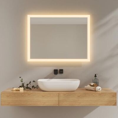 EMKE Espejo Baño con Luz Led 60x80 cm, 3000K/6500K, Memoria EMKE Espejo Baño con Luz Led 60x80 cm, 3000K/6500K, Memoria