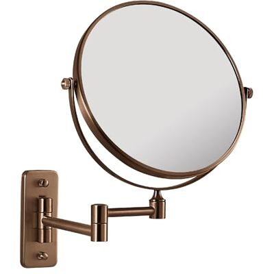 Gedy Gaia Espejo de Aumento, Espejo Maquillaje de Pared, 2 Caras, 3X, Extensible, Oro Rosa, Acero INOX y Cristal, 23-26 x 3,6-29 x 31 Gedy Gaia Espejo de Aumento, Espejo Maquillaje de Pared, 2 Caras, 3X, Extensible, Oro Rosa, Acero INOX y Cristal, 23-26 x 3,6-29 x 31