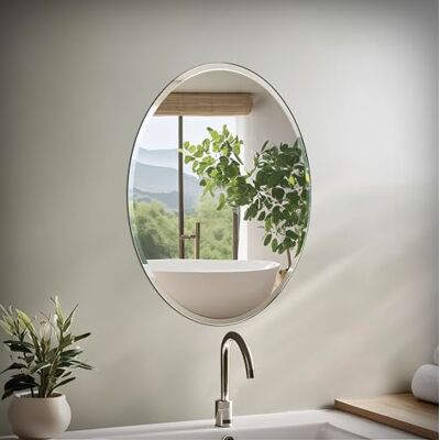 Gatco Flush Mount Espejo ovalado sin marco, Gatco Flush Mount Espejo ovalado sin marco,