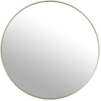DRW Espejo de Pared Redondo de Metal en Dorado 120x120x5 cm DRW Espejo de Pared Redondo de Metal en Dorado 120x120x5 cm