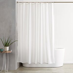 Amazon Basics Cortina de Ducha de Tela Resistente al Agua y al Moho, con Ojales y Ganchos, Lavable a máquina, 180 x 180 cm, Color Blanco Amazon Basics Cortina de Ducha de Tela Resistente al Agua y al Moho, con Ojales y Ganchos, Lavable a máquina, 180 x 180 cm, Color Blanco