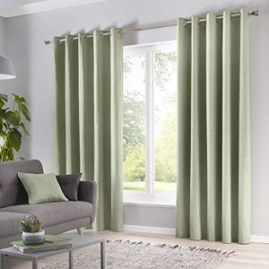 Fusion Sorbonne Cortinas 100% algodón con Ojales Forrados, Verde, 46 x 54 Pulgadas, polialgodón, 117 cm de Ancho x 137 cm de Profundidad Fusion Sorbonne Cortinas 100% algodón con Ojales Forrados, Verde, 46 x 54 Pulgadas, polialgodón, 117 cm de Ancho x 137 cm de Profundidad