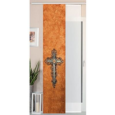 Juego de 2 cortinas Kříž - Correderas, apariencia seda, impresión digital Juego de 2 cortinas Kříž - Correderas, apariencia seda, impresión digital