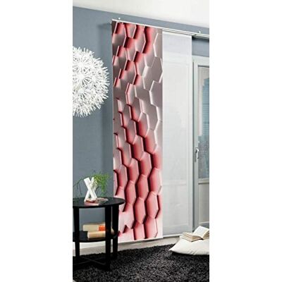Home Fashion Cortina de Panel Deslizante Shanon, Poliéster, Rojo, 245 x 60 cm Home Fashion Cortina de Panel Deslizante Shanon, Poliéster, Rojo, 245 x 60 cm