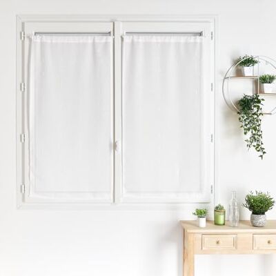HOME MAISON Cortinas blancas con rayas de textura de llama - Cortina HOME MAISON Cortinas blancas con rayas de textura de llama - Cortina