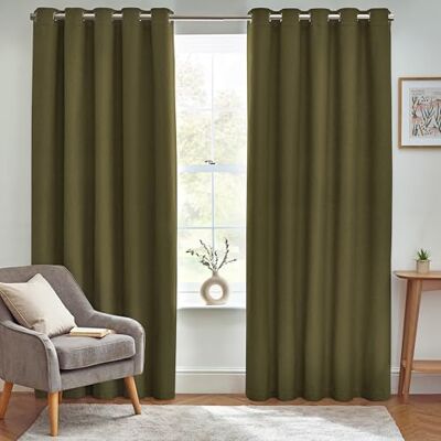 Cortinas opacas texturadas oliva Furn. Dawn - Cortina Cortinas opacas texturadas oliva Furn. Dawn - Cortina