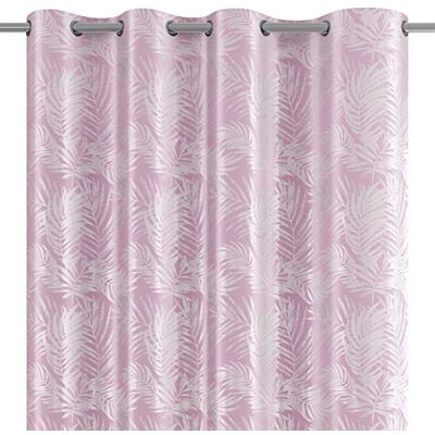 AmeliaHome Velvet Silver Leaves Cortina Rosa - Cortina AmeliaHome Velvet Silver Leaves Cortina Rosa - Cortina